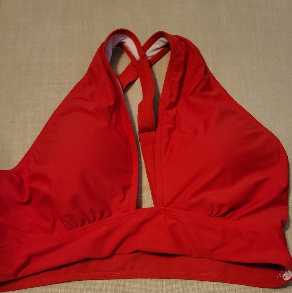 Red Racerback Bikini Top